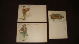 Delcampe - 3 Litho Folklor Posted From Venezia In 1899 - Vor 1900