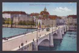 Delcampe - SWITZERLAND, Vintge Postcard, Basel, Middle Bridge - Basel