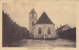 Delcampe - VINCELLES : CPA N. TROUVEE AVEC CETTE VUE DE L EGLISE .N. CIRCULEE. .MINI MANQUE BAS.PETIT PRIX - Aillant Sur Tholon
