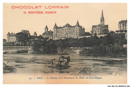 Delcampe - CAR-ABUP6-0488-64 - PAU - Le Chateau Et Le Boulevard Du Midi Vus De La Saligue - Chocolat Lorrain - Publicité - Pau