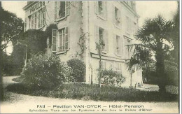 Delcampe - 64.PAU.PAVILLON VAN DYCK.HOTEL PENSION.SPLENDIDES VUES SUR LES PYRENEES.EN FACE LE PALAIS D'HIVER - Pau