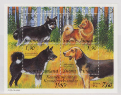 Delcampe - Finnland, Hunde  Bl. 5 , Postfrisch / **  (A6.3405) - Blocks & Kleinbögen