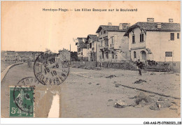 Delcampe - CAR-AAGP5-64-0441 - HENDAYE-Plage - Les Villas Basques Sur Le Boulevard - Carte Vendue En L'etat - Hendaye