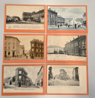 Delcampe - Lot De 6 CPA Gosselies - Place Léopold & Rue Montagne De La Clef (Écoles, Commerces, Dos Non Divisé) - Charleroi
