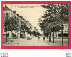 Delcampe - CPA (Réf: T- 373) 11. CHALON-SUR-SAÔNE (71 SAÔNE ET LOIRE) Boulevard De La République (animée, Brasserie, Tacot) - Chalon Sur Saone