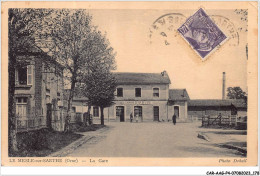 Delcampe - CAR-AAGP4-61-0379 - LE MESLE-SUR-SARTHE - La Gare - Le Mêle-sur-Sarthe