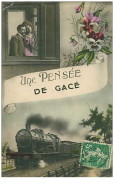 Delcampe - 61.GACE.n°12740.UNE PENSEE DE GACE.TRAIN - Gace