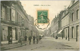 Delcampe - 61.L'AIGLE.RUE DE LA GARE.EPICERIE A FRANCOIS - L'Aigle