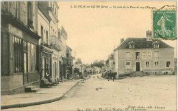 Delcampe - 61.LE MESLE SUR SARTHE.UN COIN DE LA PLACE ET RUE D'ALENCON.HOTEL DU BOEUF NOIR - Le Mêle-sur-Sarthe