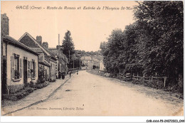 Delcampe - CAR-AAAP9-61-0630 - GACE - Route De Rouen Et Entrée De L'hospice St-marie - Gace