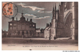 Delcampe - CAR-AEQP6-0287-61 - SEES - La Place De La Mairie Au Clair De Lune - Sees