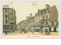 Delcampe - 61.FLERS.PLACE CENTRALE.PHARMACIE.BRASSE RIE RESTAURANT - Flers