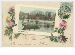 Delcampe - 61.FLERS.LE CHATEAU.L'ETANG.DE FLERS, JE VOUS ENVOIE CES FLEURS - Flers
