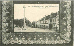 Delcampe - 61.ARGENTAN.PLACE DES TROIS CROIX ET ROUTE DE PARIS - Argentan