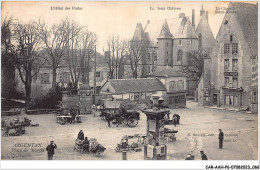 Delcampe - CAR-AAHP6-61-0509 - ARGENTAN - Place Du Marché - L'hôtel Des Postes - Le Vieux Château - La Chapelle Saint-nicolas - Argentan