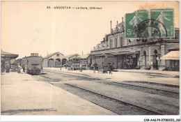 Delcampe - CAR-AAGP4-61-0370 - ARGENTAN - La Gare - Interieur - Train - Argentan