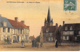 Delcampe - 61 - JUVIGNY SOUS ANDAINES - SAN32295 - La Place Et L'Eglise - Juvigny Sous Andaine