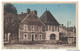 Delcampe - CAR-ADEP1-0003-61 - LE MESLE-SUR-SARTHE - Place Du Marché - Hotel De La Poste - Le Mêle-sur-Sarthe