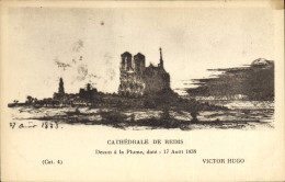 Delcampe - CPA Victor Hugo Cathedrale De Reims - Philosophy