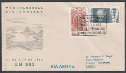 Delcampe - Brasilien: 1966, LuPo Fernbrief In MiF, Lufthansaflug  LH 501, RIO-GENEBRA.    SoStpl. - Luftpost