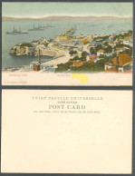 Delcampe - Gibraltar Old Colour UB Postcard Rosia Bay, Street, Pier, Harbour Warships Ships - Gibraltar