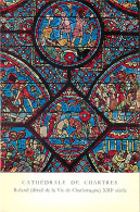 Delcampe - Carte Postale - 28 - Chartres - Intérieur De La Cathédrale Notre Dame - Vitraux Religieux - Roland (détail De La Vie De - Chartres