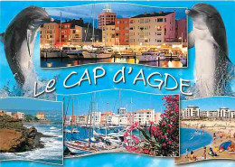 Delcampe - Carte Postale - Animaux - Dauphins - Cap D'Agde - Multivues - CPM - Voir Scans Recto-Verso - Poscard - Carta Postal -  P - Dolfijnen