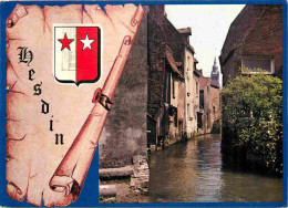 Delcampe - Carte Postale - 62 - Hesdin - L'abreuvoir - Blasons - CPM - Voir Scans Recto-Verso - Hesdin