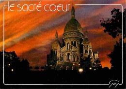 Delcampe - Carte Postale - 75 - Paris - Basilique Du Sacré-Coeur De Montmartre - Vue De Nuit - Carte Variations Parisiennes - Carte - Sacré-Coeur