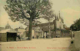 Delcampe - Carte Postale Ancienne - 06 - Nice - Place Et Eglise De Cimiez - Animée - Colorisée - Forains - Stand De Tir à La Carabi - Plätze