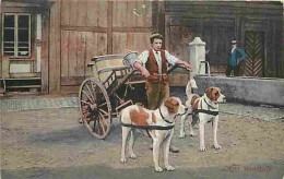 Delcampe - Carte Postale Ancienne - Belgique - Milchkarren - Laitière Flamande - Animée - Attelage De Chiens - Folklore - Colorisée - Ambachten
