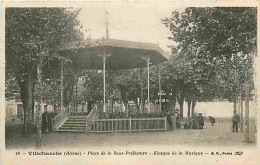 Delcampe - Carte Postale Ancienne - 69 - Villefranche Sur Saone - Place De La Sous Préfecture - Kiosque De La Musique - Animée - CP - Villefranche-sur-Saone