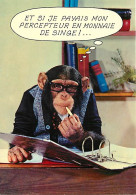Delcampe - Carte Postale - Animaux - Singes - Chimpanzé - Carte à Message - Animaux Humanisés - Edition Abeille Cartes - Carte Neuv - Monos