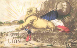 Delcampe - Carte Postale - Reproduction CPA - Militaria - Patriotiques - Le Réveil Du Lion - CPM Format CPA - Voir Scans Recto-Vers - Heimat