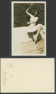 Delcampe - Ballet Dancer Ballerina Dancing In Garden, Flowers, Girl Old Real Photo Postcard - Non Classés