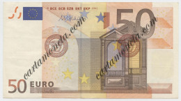 Delcampe - 50 EURO ERRORE STAMPA SENZA OLOGRAMMA BCE GERMANY I SERIES DRAGHI G044 '02 QSPL - Other - Europe