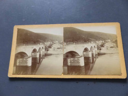 Delcampe - PS-18, PHOTO, SNAPSHOT, Stéréoscopique, Ardennes, Vallée Des La Semois, BOHAN, Belgique, Le Pont , 1899 - Photos Stéréoscopiques