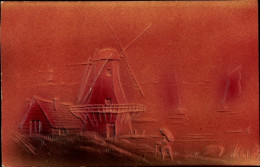 Delcampe - Gaufré CPA Windmühle, Dorfpartie, Haus, Segelboote - Windmühlen