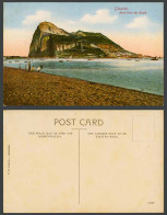 Delcampe - Gibraltar Old Colour Postcard Rock From The Beach Boats Harbour Seaside Panorama - Gibraltar