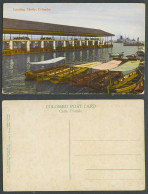 Delcampe - Ceylon Old Colour Postcard Landing Chetty Colombo Jetty Steam Ship Boats Harbour - Sri Lanka (Ceylon)