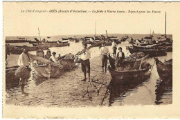 Delcampe - Ares Bassin D'Arcachon La Jetée à Marée Haute Départ Pour Les Parcs - Arès