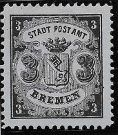 Delcampe - BREME BREMEN 1866 N° Y&T 11 – 3 Gr Noir Sur Azuré Cote 100€ - Bremen
