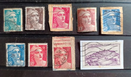 Delcampe - Lot De 9 Timbres Oblitérés : Année 1946/47   N° 713-715-716-718A-719B-721-721-759 - Oblitérés