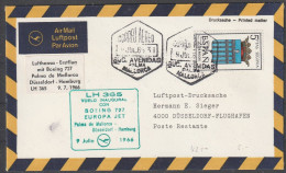 Delcampe - Spanien: 1966,  LuPo Fernbrief In EF, Lufthansa Erstflug / Palma De Mallorca- Düsseldorf- Hamburg.     Tagesstpl. - Lettres & Documents