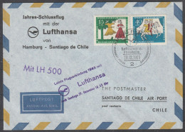 Delcampe - BRD: 1965, LuPo Fernbrief In BuF, Jahres-Schlussflug Lufthansa Hamburg-Santiago De Chile.   Sostpl. - Primi Voli