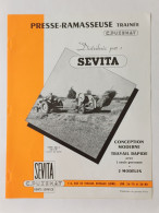 Delcampe - Prospectus 2p. Années 50 Presse Ramasseuse Traînée Pour Tracteurs C. Puzenat Sevita Trous D'agrafes - Werbung