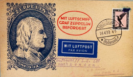 Delcampe - GERMANY - DR 1930 Zeppelin LZ 127 Flight To London, Roessler Card To USA, 1RM Airmail - FREE SHIPPING - Correo Aéreo & Zeppelin