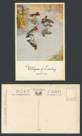 Delcampe - Widgeon At Evening Bird Birds, Vernon Ward Artist Signed, Wild Fowl Old Postcard - Non Classés