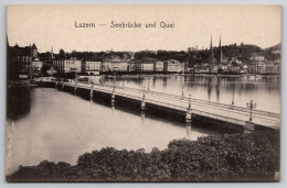 Delcampe - Luzern Seebrucke Und Quai Carte Postale Postcard - Luzern