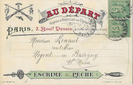 Delcampe - PRECURSEUR: Armes Et Articles De CHASSE Escrime Pêche Au Départ 7, Bd Denain PARIS (offre Inférieure Refusée) - Jagd